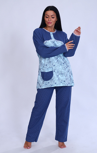 М42 Пижама из футера (голубой)