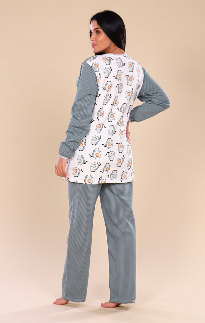 М42 Пижама из Футера "Авокадо" (темные рукава)