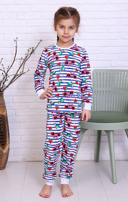 ПЖ6 Пижама детская с  брюками на манжетах (ассорти)